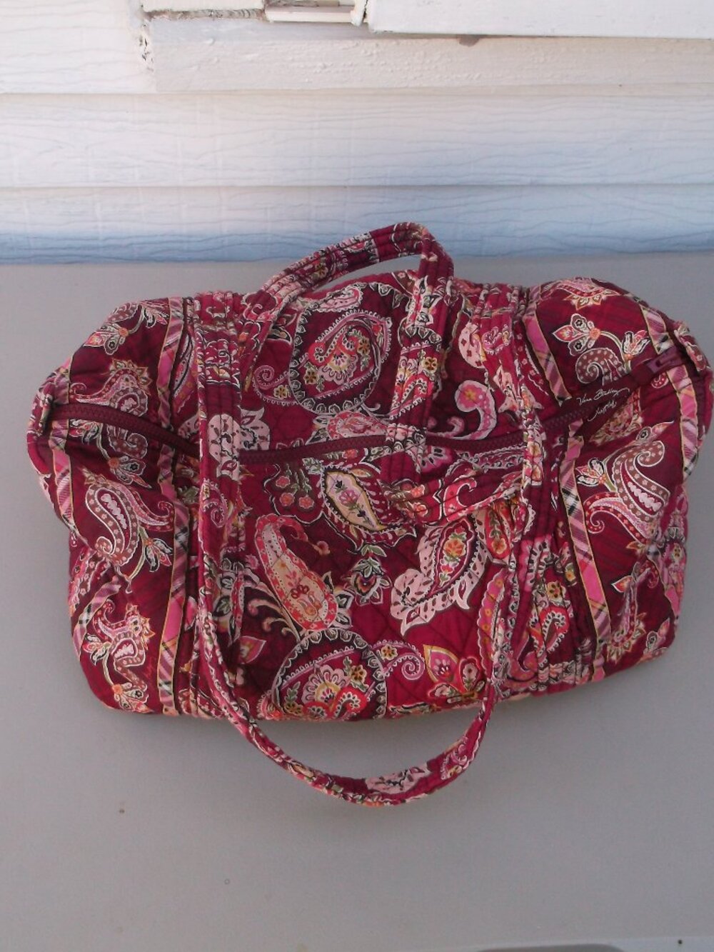 Unique, Vera Bradley Quilted Barrel Bag – Black Paisley, Made in USA, Like New